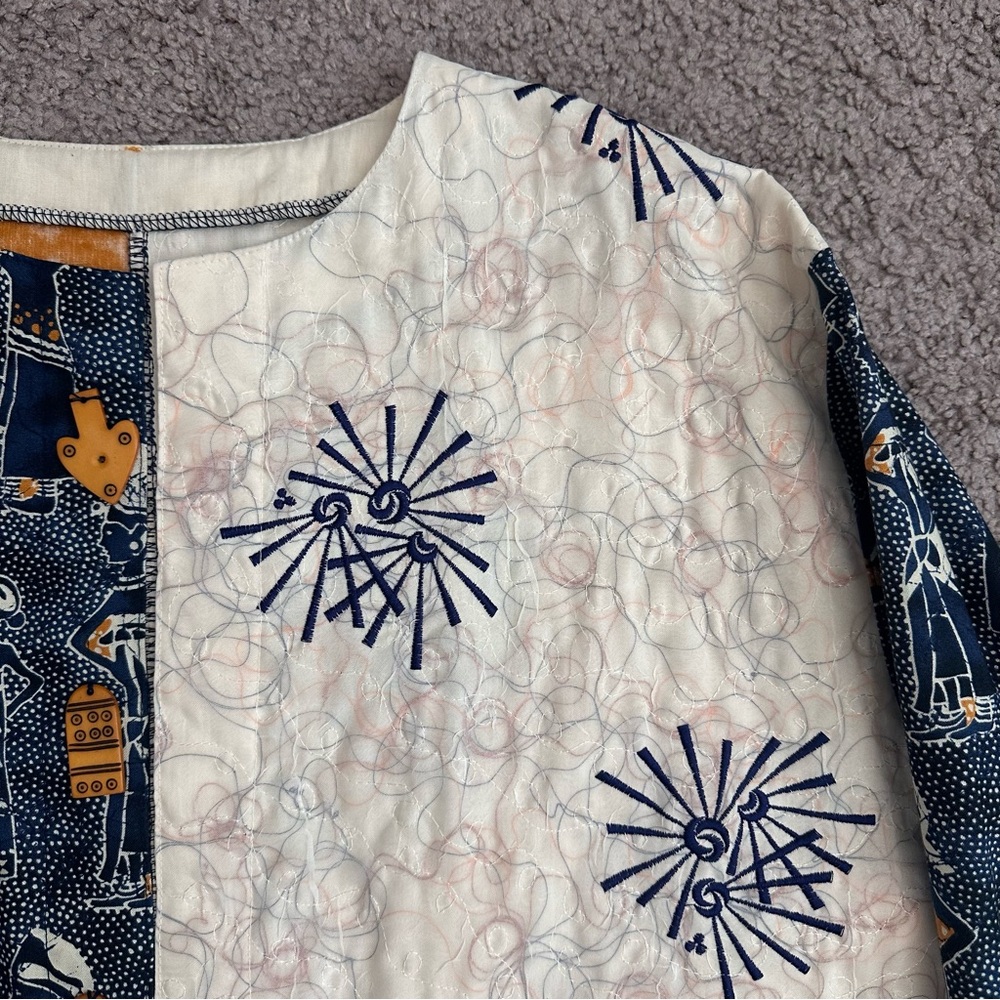 Patchwork Tunic Open Front Blazer - image 10